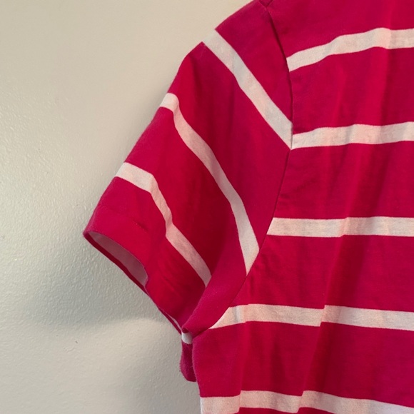 Ralph Lauren hot pink and White Striped Tee sz XL - Picture 4 of 8